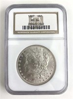 1887 Morgan Silver Dollar MS64 NGC Graded $1 U.S.
