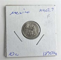 1890-Mo Mexico Silver 5 Centavos