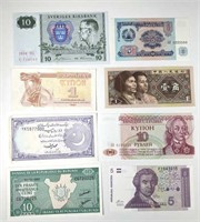 (8) Old Small World Notes from 8 Diff. Countries