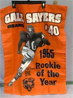 Gale Sayers signed Chicago Bears banner ROY