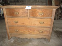 Serpentine Oak Dresser As Is