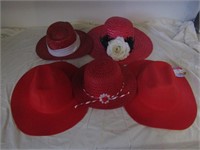Lot of Red Ladies Hats