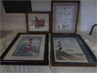 4 Prints in Frame One is Cross Stitch