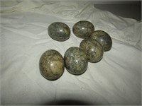 6 Genuine Alabaster Stone Eggs (Made in Italy)