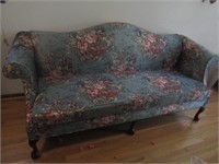 Crystal Furniture Green Floral Couch 37" T x 81"