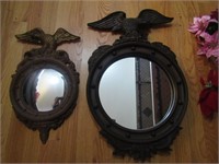 2 Round Plastic Eagle Mirrors.