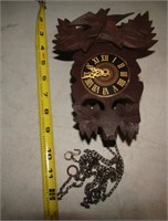 Tiny Wood Cuckoo Clock. Non Working. Missing Parts