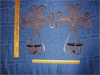 Pair of Iron Candle Holders 10 1/2" x 14 1/2"