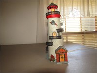 Lighted Ceramic Lighthouse 10" T