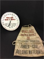 Lot of 2 Wallace Grain & Supply Co. Adv. Pieces-