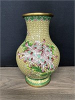 Quality Oriental Enamel over Copper Vase