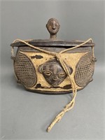 Wooden African Carved Lidded Box