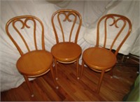 3 Wood Chairs Back Height 36" T