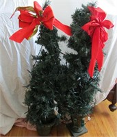 2 Artificial Christmas Trees 43" T