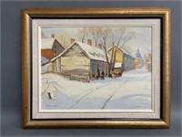 Stunning Alfred Smart "Quebec Winter Scene" Oil
