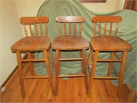 3 Wooden Barstools 3 Ft Tall