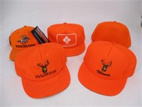 Lot (5) Vintage Blaze Orange Hats