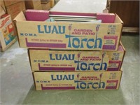 3 Luau Torches in Orig. Boxes