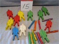 Vintage wooden clothespin people & wood figures