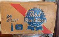 Pabst Blue Ribbon Beer box and bottles