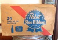 Pabst Blue ribbon beer box and bottles