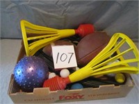 Lot of assorted balls and other toys
