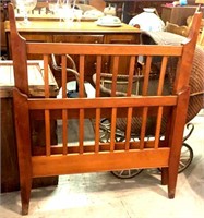 McMahon Cherry Twin Size bed with wood rails