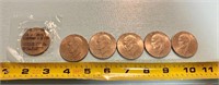 6 Eisenhower dollar coins
