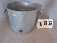 Galvanized bucket, holes in bottom