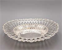 STERLING SILVER PIERCED OVAL BASKET CIRCA 1940