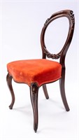 OVAL CARVED BACK MAHOGANY CHAIR