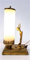 BRASS PLATED FIGURAL ART DECO LAMP