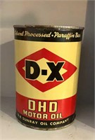D-X Motor Oil can