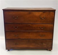 PINE AND FRUITWOOD? CHEST OF DRAWERS CIRCA 1890