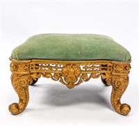 CAST AND GILDED IRON AND GILDED STOOL