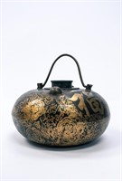 CHINESE GILDED BRONZE OIL CONTAINER QING DYNASTY
