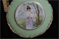 Hand painted French portrait plate