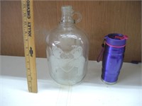 CLEAR GALLON JUG WITH BEARS AND HEART