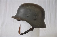 WWII German helmet w/ liner & partial decal