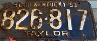 1953 license plate