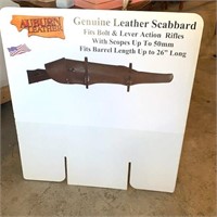 Auburn Leather Cardboard advertising sign