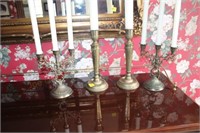 4 brass candle sticks