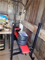 weight bench and weights