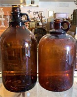 2 brown jugs
