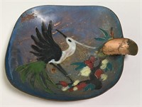 Enamel Decorated Bird Tray