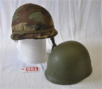 US Infantry helmet w/liner, missing 1/2 chin strap
