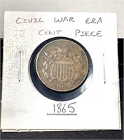 1865 Civil War Era 2 Cent Piece
