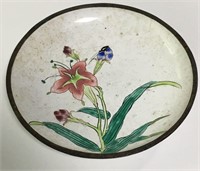 Chinese Enameled Floral Tray