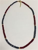 Natural Sapphire Ruby Rondels Necklace