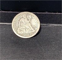 1883 Silver Seated Liberty Dime